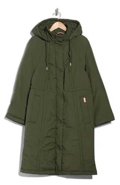 Hunter Isabelle Padded Rain Coat In  Green