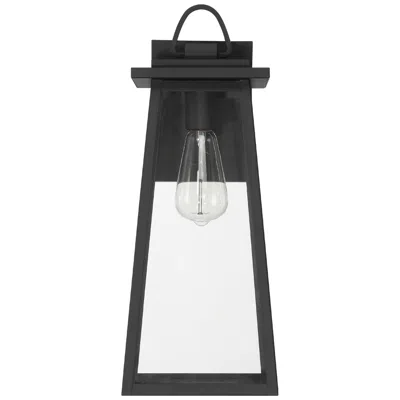 Hunter Ivory Dusk Matte Black Outdoor 1 Light Large 18 Inch Wall Light