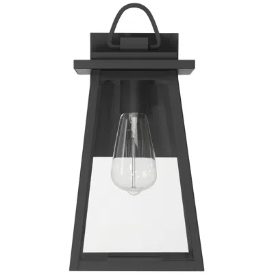 Hunter Ivory Dusk Matte Black Outdoor 1 Light Medium 14 Inch Wall Light