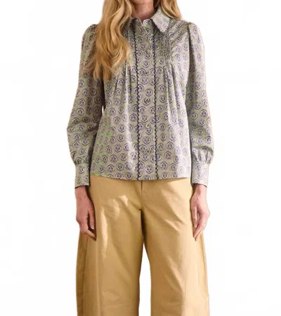 Hunter James Shirt In Navy Bird Block In Gray