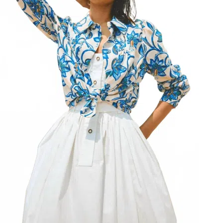 Hunter James Shirt In Porcelain Floral In Blue