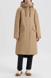 Hunter Jane Hooded Water Repellent Coat In Brown