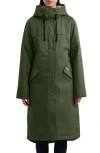 Hunter Jane Hooded Water Repellent Coat In Green