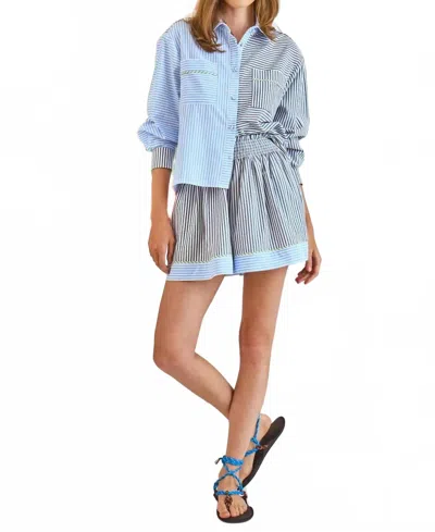 Hunter Jemma Elastic Waist Short In Croquet Stripe In Multi