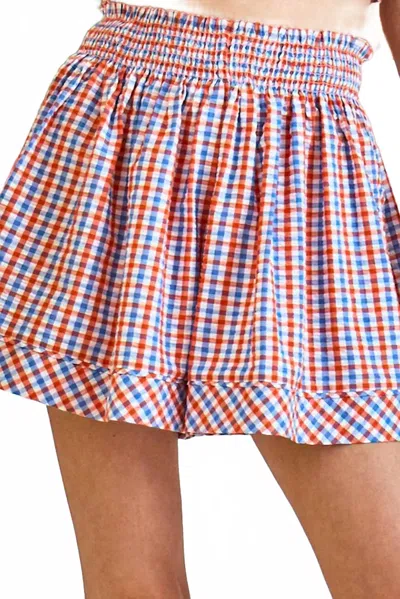 Hunter Jemma Pull On Short In Lighthouse Gingham In Multi