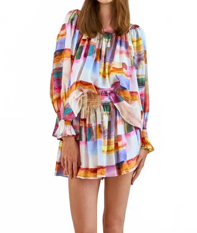 Hunter Jemma Short In Watercolor Mosaic In Multi