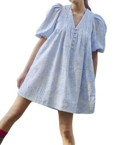 Hunter Jenkins Dress In Oxford Eyelet In Multi