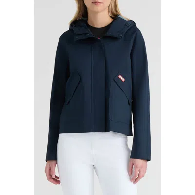 Hunter Julia Hooded Waterproof Rain Jacket In Blue