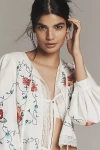 Hunter Kaite Front-tie Top In White