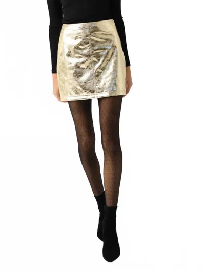 Hunter Kaitlin Mini Skirt In Cracked Gold In Multi