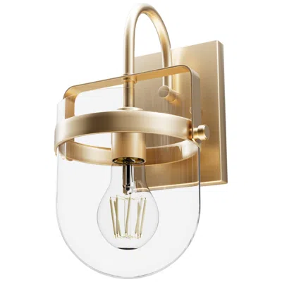 Hunter Karloff Alturas Gold With Clear Glass 1 Light Sconce
