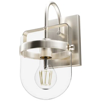Hunter Karloff Brushed Nickel With Clear Glass 1 Light Sconce