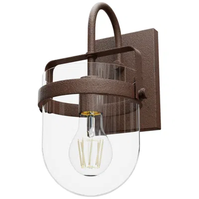 Hunter Karloff Textured Rust With Clear Glass 1 Light Sconce