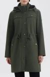 Hunter Kate Water Repellent Hooded Softshell Coat In Green