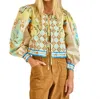 Hunter Katie Balloon Sleeves Top In Yellow In Multi