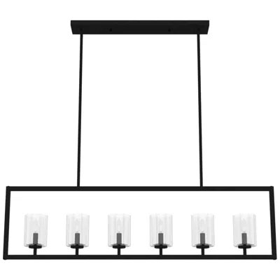 Hunter Kerrison Natural Iron With Seeded Glass 6 Light Chandelier Ceiling
