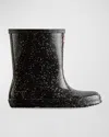 Hunter Unisex First Classic Starcloud Glitter Rain Boots - Walker, Toddler In Black