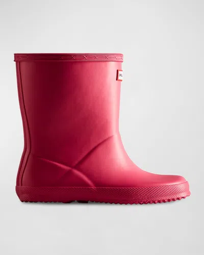 Hunter First Classic Waterproof Rain Boot In Military Red