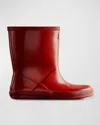 Hunter Kid's Classic Leather Rain Boots, Baby/toddler/kids In Military Red