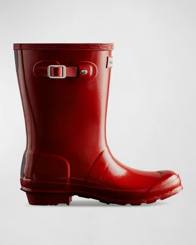 Hunter Kid's Original Glossy Rubber Boots, Baby/kids In Military Red
