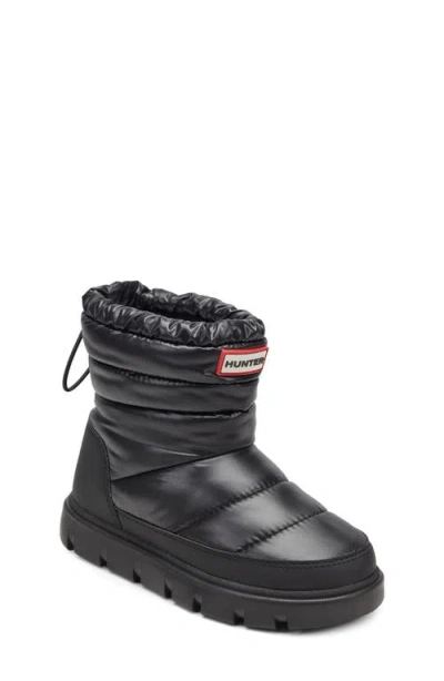 Hunter Kids' Cuddle Lug Sole Insulated Waterproof Snow Boot In Black
