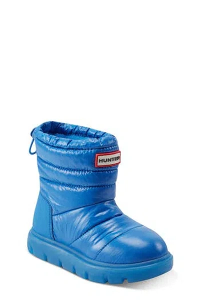 Hunter Kids' Cuddle Lug Sole Insulated Waterproof Snow Boot In Blue