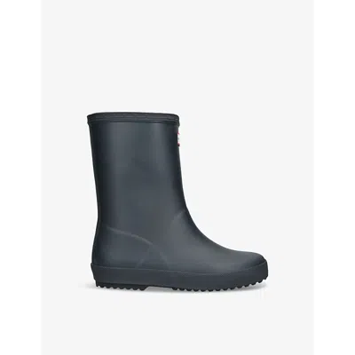 HUNTER NAVY KIDS' FIRST BRANDED RUBBER WELLINGTON BOOTS EUR 24 / 7 UK