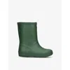 Hunter Dark Green Kids' First Branded Rubber Wellington Boots Eur 33 / 1 Uk In Green