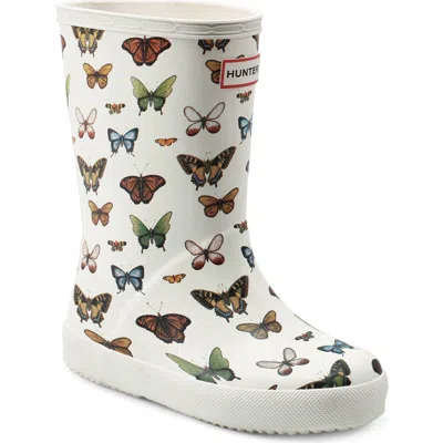 Hunter Kids First Classic Rain Boots 13c Ivory Butterfly In Multi