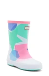 Hunter Kids' First Classic Rain Boot In White Multi