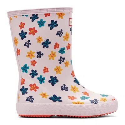 Hunter Kids First Classic Rain Boots 2 Petal Pop Pink In Multi