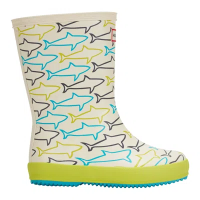 Hunter Kids First Classic Rain Boots 3 Shark Print In Multi