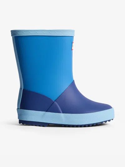 Hunter Kids First Colour Block Insulated Boots In Blue