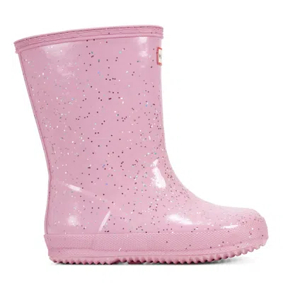 Hunter Kids First Giant Glitter Insulated Waterproof Rain Boots 3 Light Pink