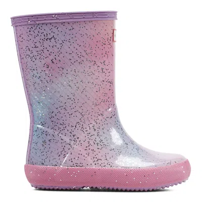 Hunter Kids First Giant Glitter Rain Boots 3 Pink/purple Glitter In Multi