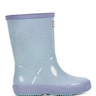 Hunter Kids First Giant Glitter Rain Boots 5c Medium Purple In Multi