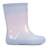 Hunter Kids First Giant Glitter Rain Boots 8c Purple In Animal Print