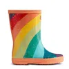 Hunter Kids First Glitter Stripe Rain Boots 3 Optimistic Orange In Multi
