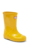 Hunter Kids' First Gloss Waterproof Rain Boot In Yellow/yellow