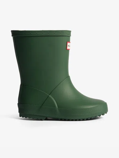 Hunter Kids First Insulated Wellington Boots In Green