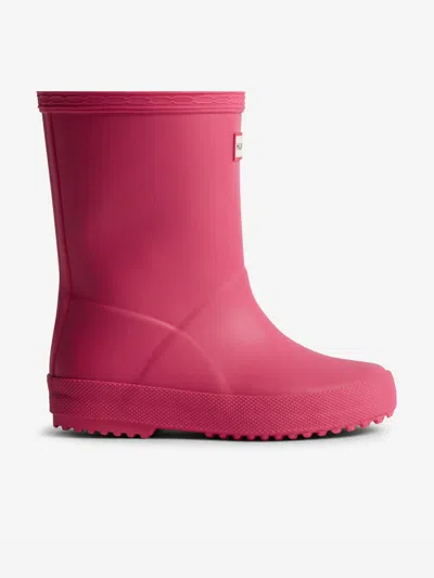 Hunter Kids First Wellington Boots In Pink