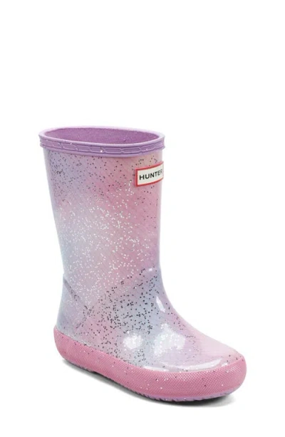 Hunter Kids' Original First Classic Glitter Rain Boot In Purple