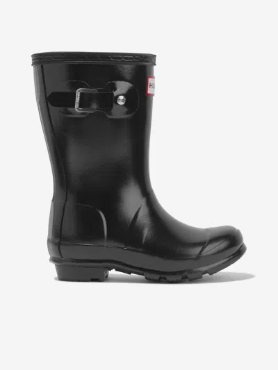 Hunter Kids Original Gloss Wellington Boots In Black