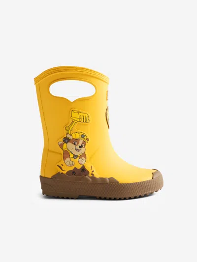 Hunter Babies' Kids Paw Patrol Rubble Wellington Boots In Yellow