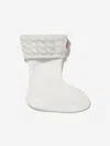 Hunter Kids Recycled 6 Stitch Cable Boot Socks Eu 24 - 27 Uk 7 - 9 White By Childsplay Clothing In White
