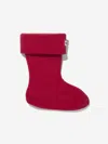 Hunter Kids Recycled Fleece Boot Socks Eu 21 - 23 Uk 4 - 6 Red By Childsplay Clothing In Red
