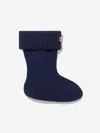 Hunter Kids Recycled Half Cardigan Boot Socks In Blue