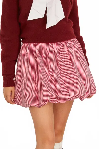 Hunter Kinsley Bubble Skirt In Carmine In Pink