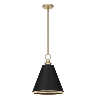 Hunter Klein Alturas Gold And Flat Matte Black 1 Light Pendant