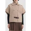 Hunter Knit Tweed Cape In Neutral